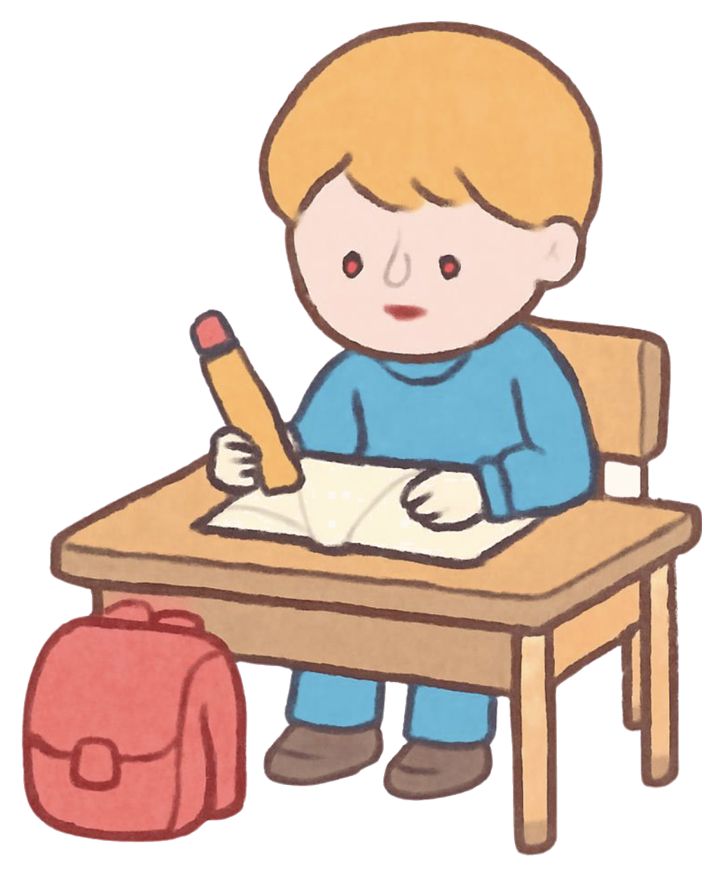 A child getting ready for school