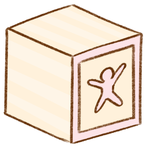 Illustration of a wooden block with a jumping figure, representing improved behavior