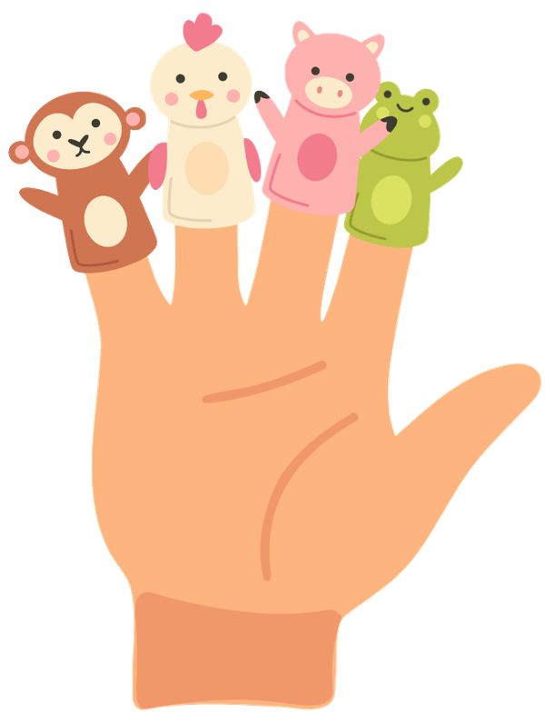 Finger puppets used during play therapy sessions