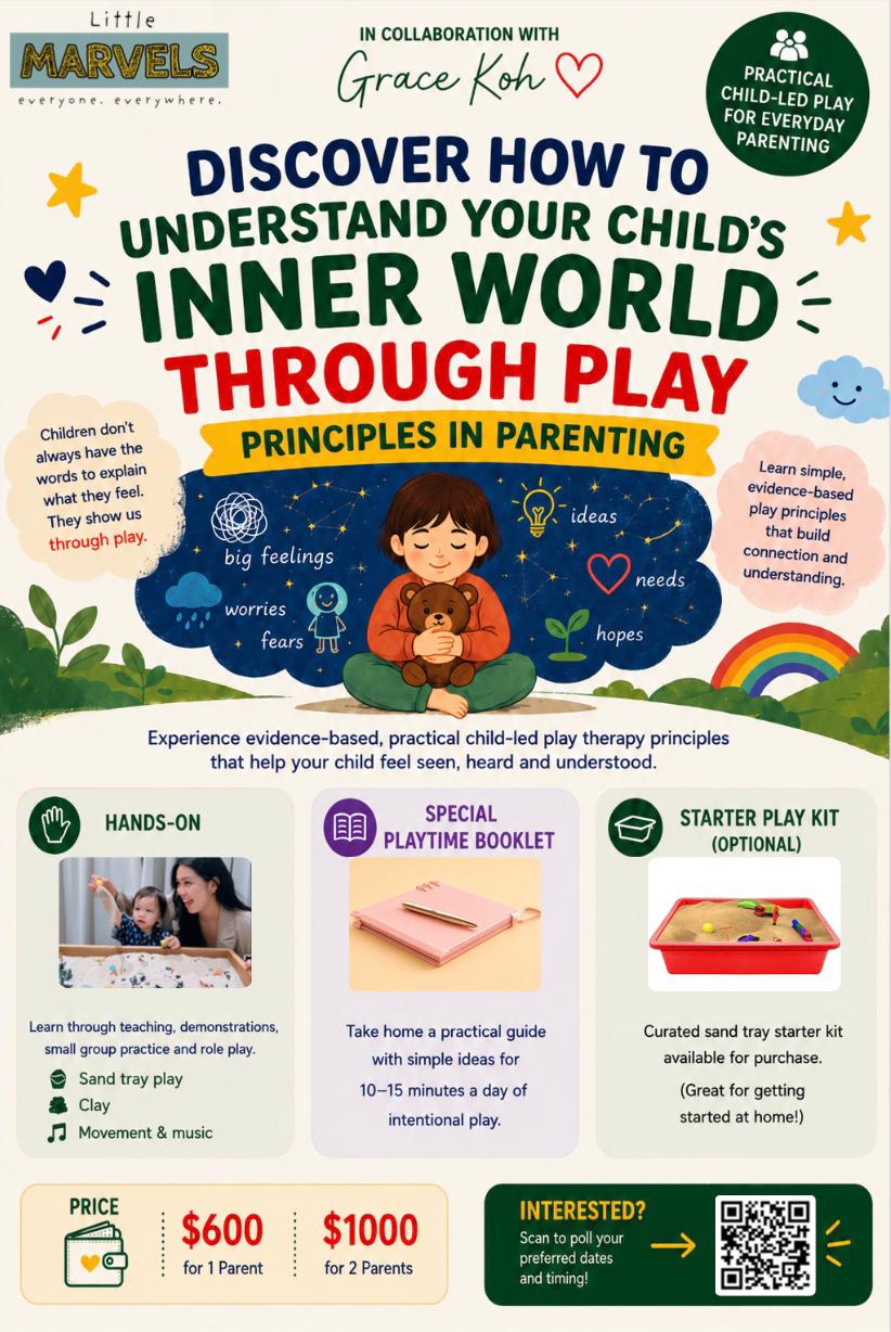Discover how to understand your child's inner world through play — a two-part parent workshop with Grace Koh